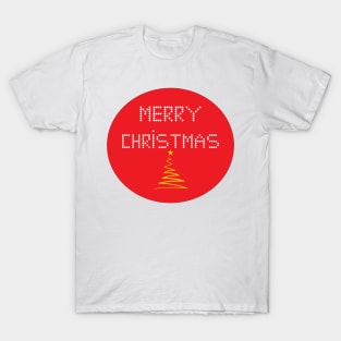 Stylized Christmas tree inside a red circle T-Shirt